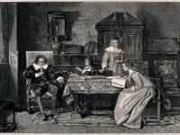 John Milton con sus hijas